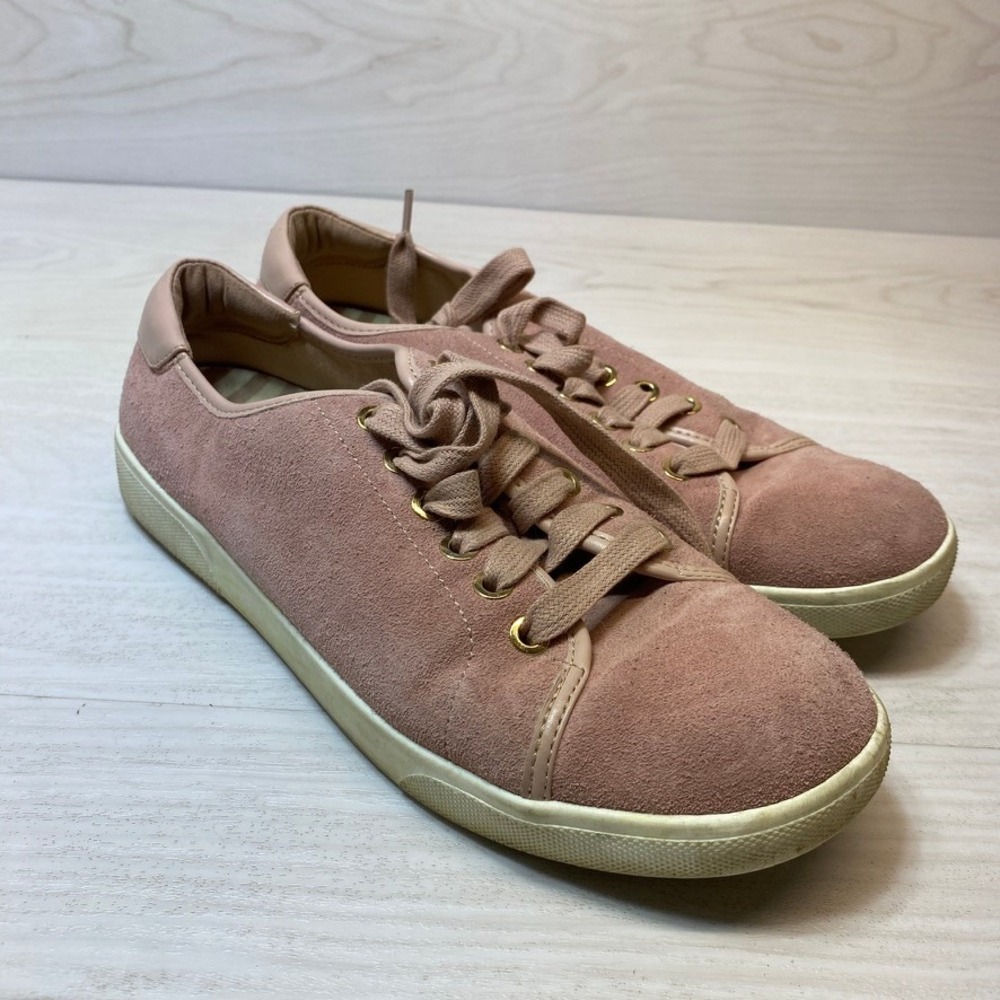 Vionic Womens 7.5 Brinley Sneaker Low Top Pink Suede Orthotic Comfort VS339